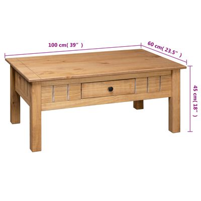 vidaXL Coffee Table 39.4"x23.6"x17.7" Solid Pine Wood Panama Range