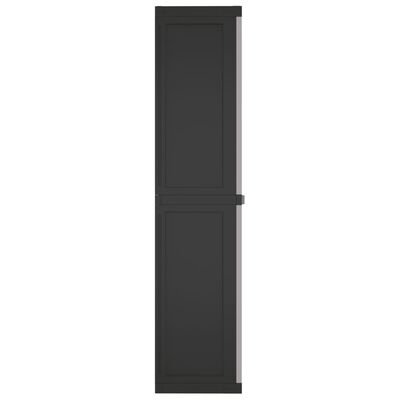 vidaXL Outdoor Storage Cabinet Gray and Black 38.2"x14.6"x65" PP