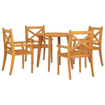 vidaXL 5 Piece Patio Dining Set Solid Wood Acacia