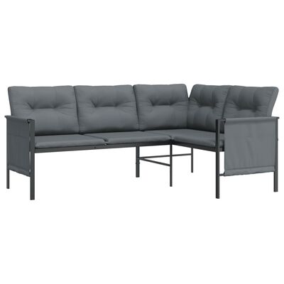 vidaXL 2 Piece Patio Lounge Set Anthracite Steel