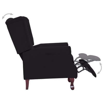 vidaXL Recliner Black Fabric