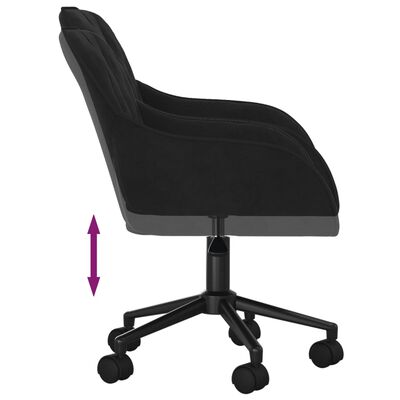 vidaXL Swivel Office Chair Black Velvet