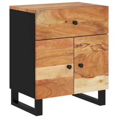 vidaXL Bedside Cabinet 19.7"x13"x23.6" Solid Wood Acacia&Engineered Wood