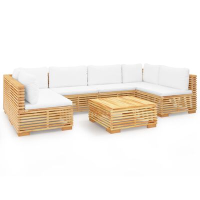 vidaXL 7 Piece Patio Lounge Set with Cushions Solid Wood Teak