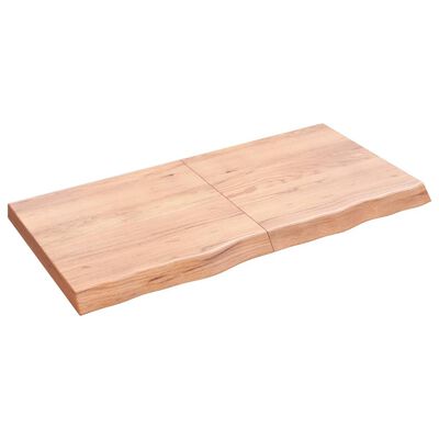 vidaXL Wall Shelf Light Brown 47.2"x23.6"x(0.8"-2.4") Treated Solid Wood Oak