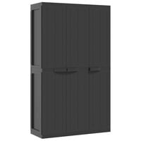 vidaXL Outdoor Storage Cabinet Black 38.2"x14.6"x65" PP