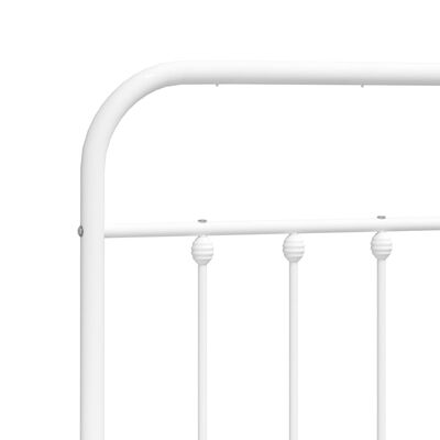 vidaXL Metal Bed Frame without Mattress with Footboard White 72"x83.9"