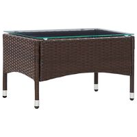 vidaXL Coffee Table Brown 23.6"x15.7"x14.2" Poly Rattan