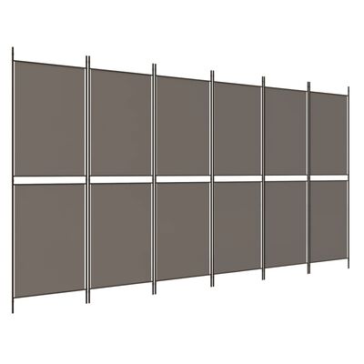 vidaXL 6-Panel Room Divider Anthracite 118.1"x86.6" Fabric