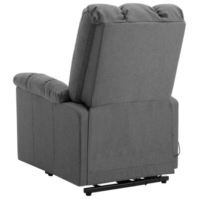 vidaXL Power Lift Recliner Light Gray Fabric