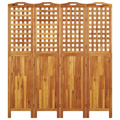 vidaXL 4-Panel Room Divider 63.8"x0.8"x70.9" Solid Wood Acacia