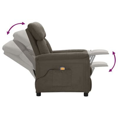 vidaXL Electric Massage Recliner Dark Gray Faux Leather