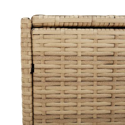 vidaXL Garden Storage Box with Wheels Mix Beige 74.8 Gal Poly Rattan