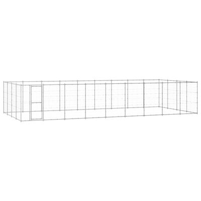 vidaXL Outdoor Dog Kennel Galvanized Steel 468.9 ft²