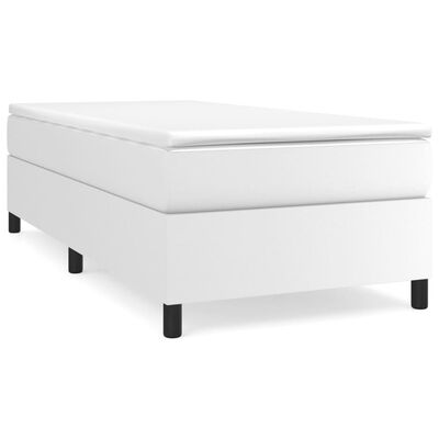 vidaXL Bed Frame White 39.4"x79.9" Twin XL Faux Leather