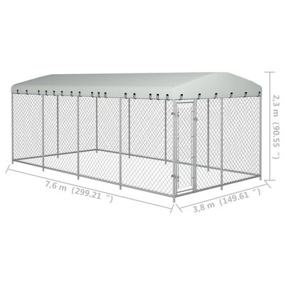 vidaXL Outdoor Dog Kennel with Roof 24.9'x12.5'x7.5'