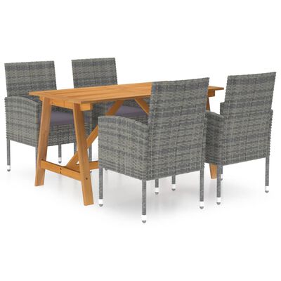 vidaXL 5 Piece Patio Dining Set Gray