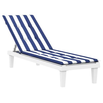 vidaXL Deck Chair Cushion Blue&White Stripe Oxford Fabric