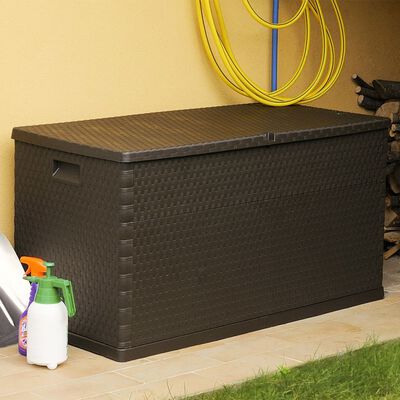 vidaXL Patio Storage Box Brown 47.2"x22"x24.8" PP Rattan