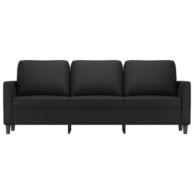 vidaXL 3-Seater Sofa Black 70.9" Faux Leather