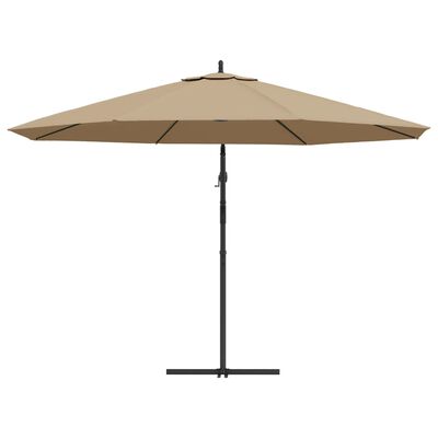 vidaXL Cantilever Garden Parasol with Aluminum Pole 137.8" Taupe