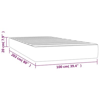 vidaXL Pocket Spring Bed Mattress Dark Gray 39.4"x79.9"x7.9" Twin XL Velvet