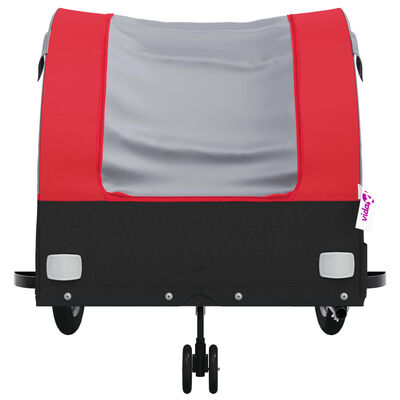 vidaXL Bike Trailer Black and Red 99.2 lb Iron