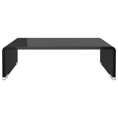 vidaXL TV Stand/Monitor Riser Glass Black 15.7"x9.8"x4.3"