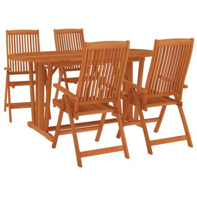 vidaXL 5 Piece Patio Dining Set Solid Wood Eucalyptus