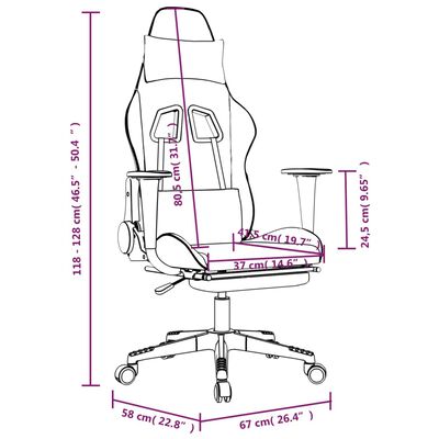 vidaXL Gaming Chair with Footrest Black and Gold Faux Leather