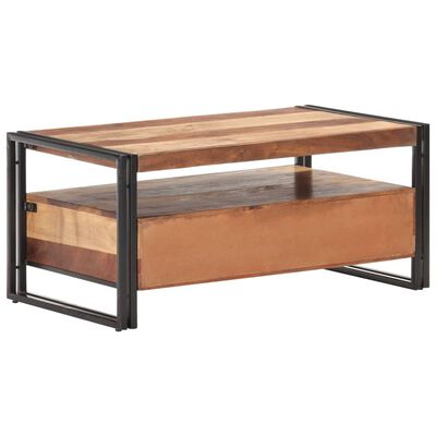 vidaXL Coffee Table 39.4"x21.7"x17.7" Solid Acacia Wood