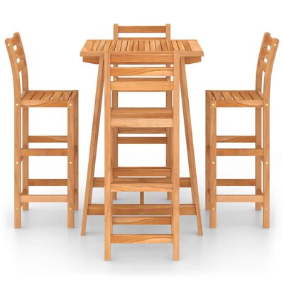 vidaXL 5 Piece Patio Bar Set Solid Acacia Wood