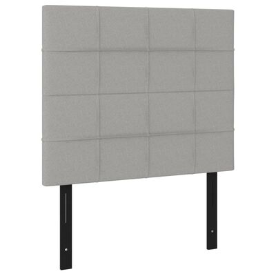 vidaXL LED Headboard Light Gray 39.4"x2"x46.5"/50.4" Fabric