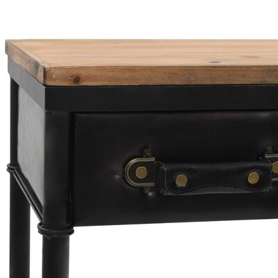 vidaXL Console Table with Castors 39.4"x13"x31.5" Solid Wood Fir
