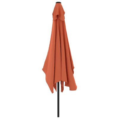 vidaXL Garden Parasol with Metal Pole 118"x78.7" Terracotta