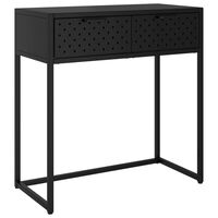 vidaXL Console Table Black 28.3"x13.8"x29.5" Steel