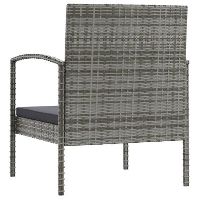 vidaXL 16 Piece Patio Lounge Set with Cushions Poly Rattan Gray