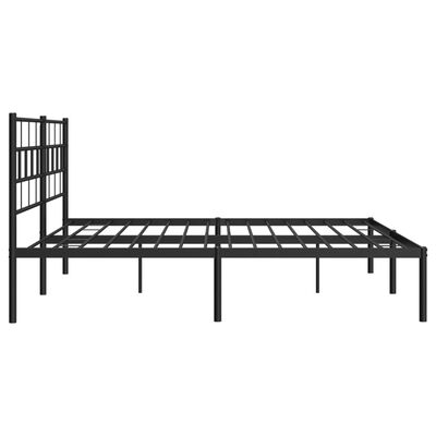 vidaXL Metal Bed Frame without Mattress with Headboard Black 72"x83.9"