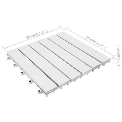 vidaXL Decking Tiles 10 pcs White 11.8"x11.8" Solid Acacia Wood