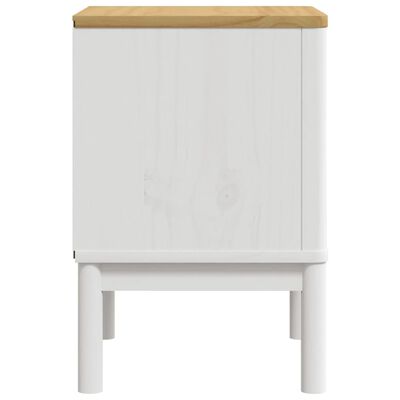 vidaXL Bedside Cabinet FLORO White 17.7"x15.4"x22.4" Solid Wood Pine