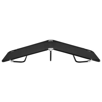 vidaXL Folding Sun Lounger Black Steel