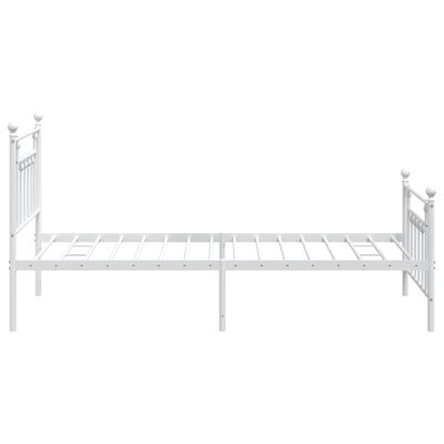 vidaXL Metal Bed Frame without Mattress with Footboard White 39.4"x78.7"