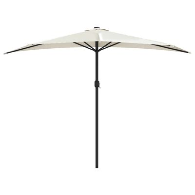 vidaXL Garden Parasol with Aluminum Pole Sand 118.1"x61" Half