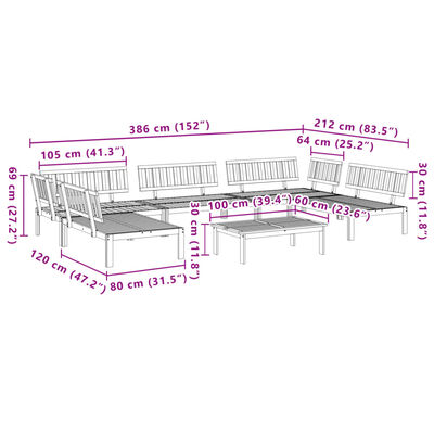 vidaXL 6 Piece Patio Pallet Sofa Set Solid Wood Acacia