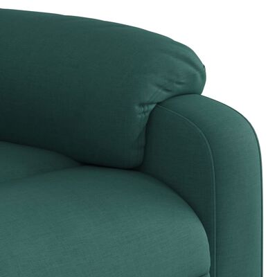 vidaXL Massage Recliner Chair Dark Green Fabric