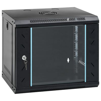 vidaXL 9U Wall Mounted Network Cabinet 19" IP20 20.9"x15.7"x17.7"