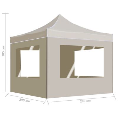 vidaXL Professional Folding Party Tent with Walls Aluminum 9.8'x9.8' Cream