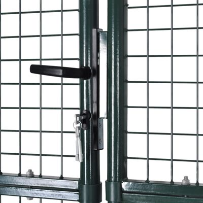 vidaXL Double Door Fence Gate Powder-Coated Steel