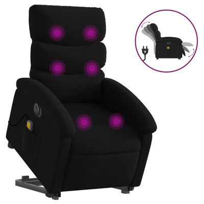 vidaXL Electric Stand up Massage Recliner Chair Black Fabric