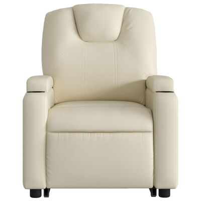 vidaXL Electric Stand up Massage Recliner Chair Cream Faux Leather